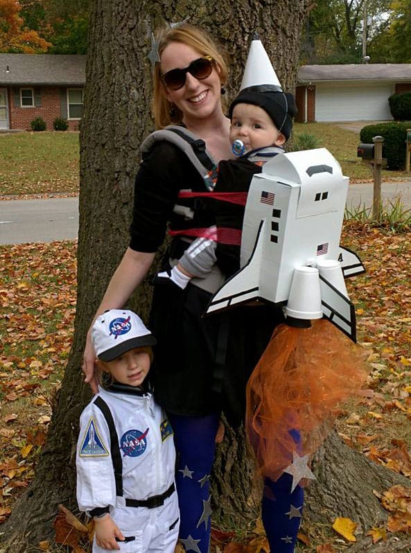 Babywearing Halloween costume: Rocket Ship